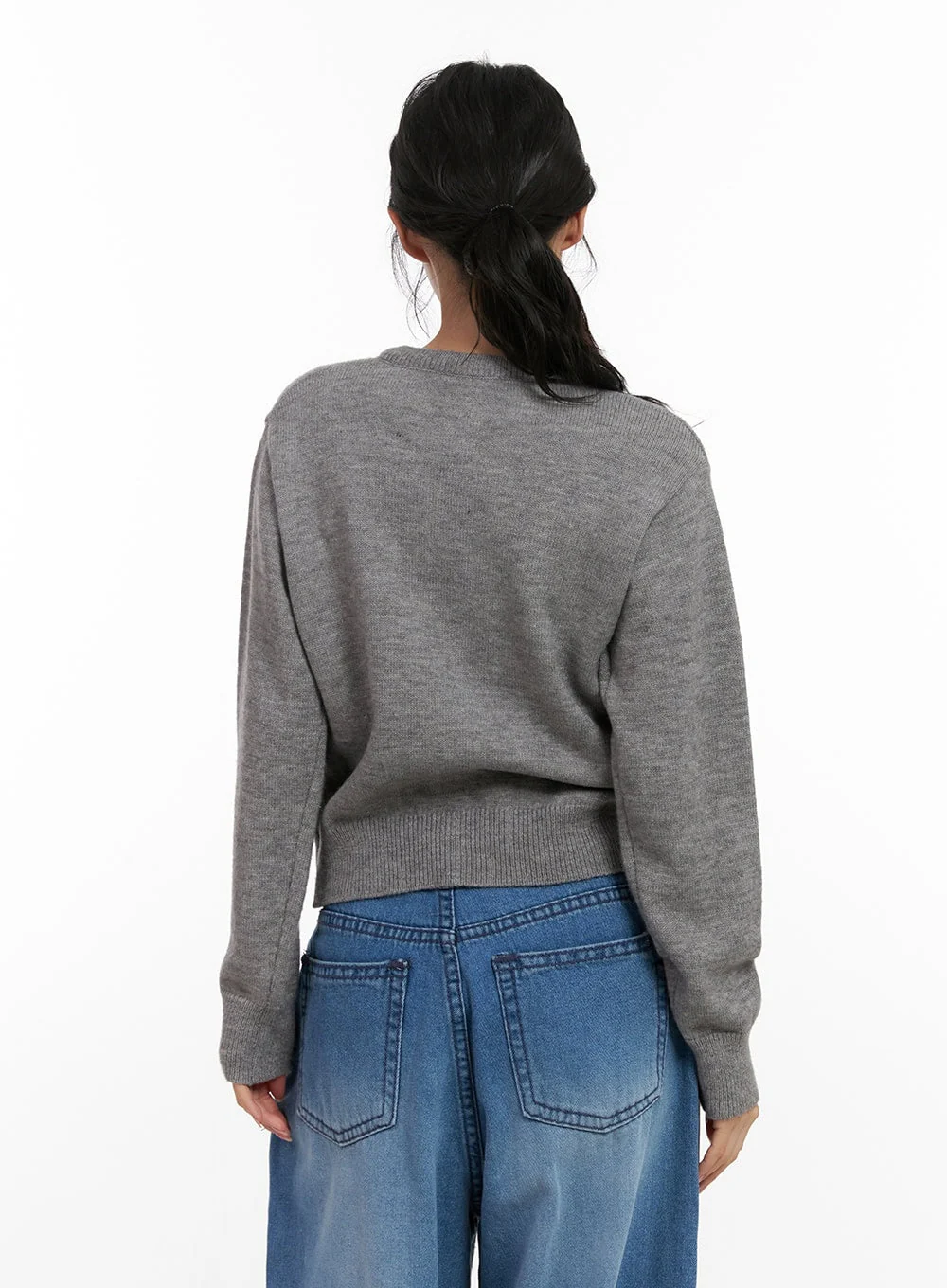 Soft Knit Solid Cardigan CN416 - Image 5