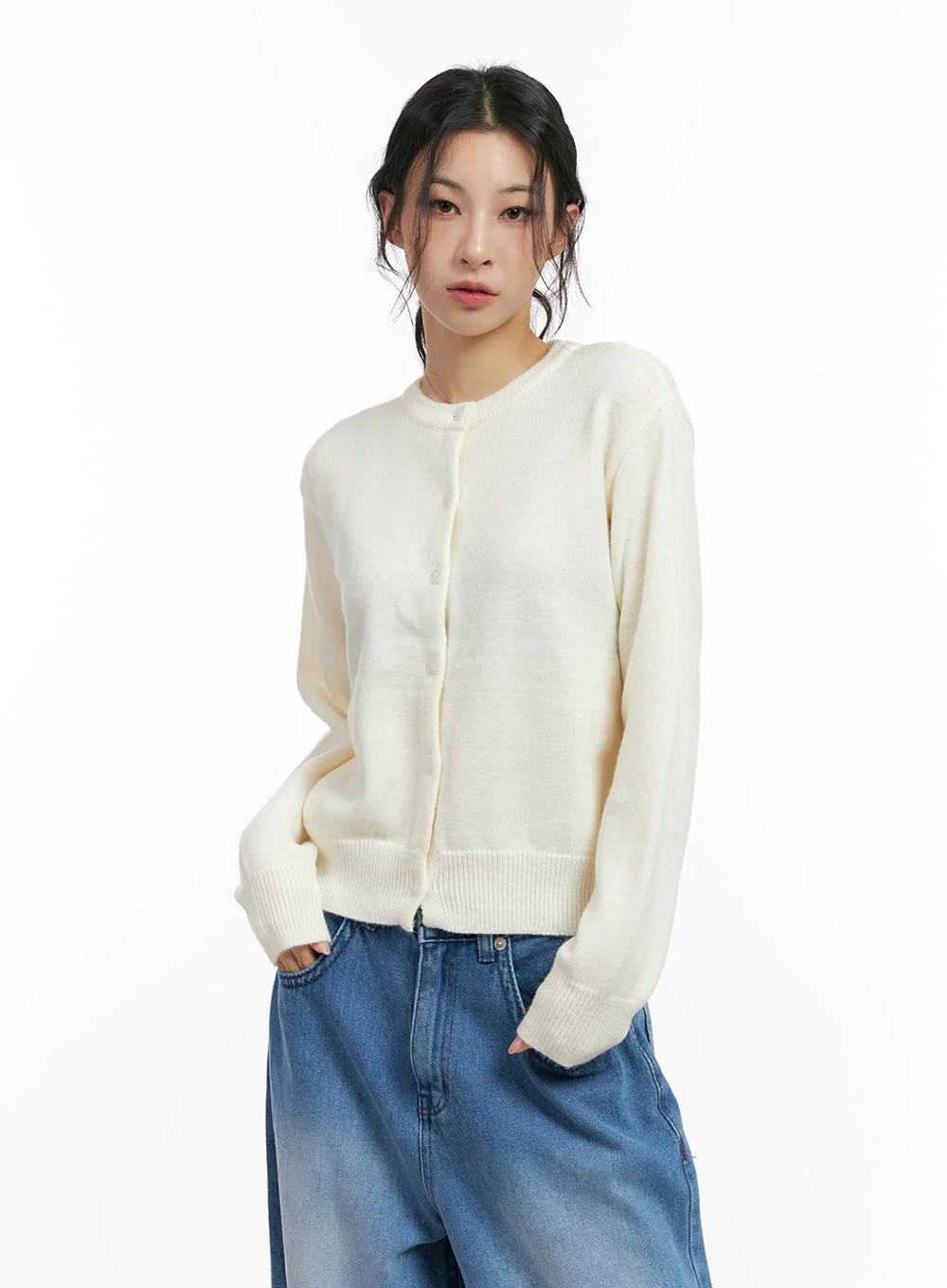 Soft Knit Solid Cardigan CN416 - Image 8