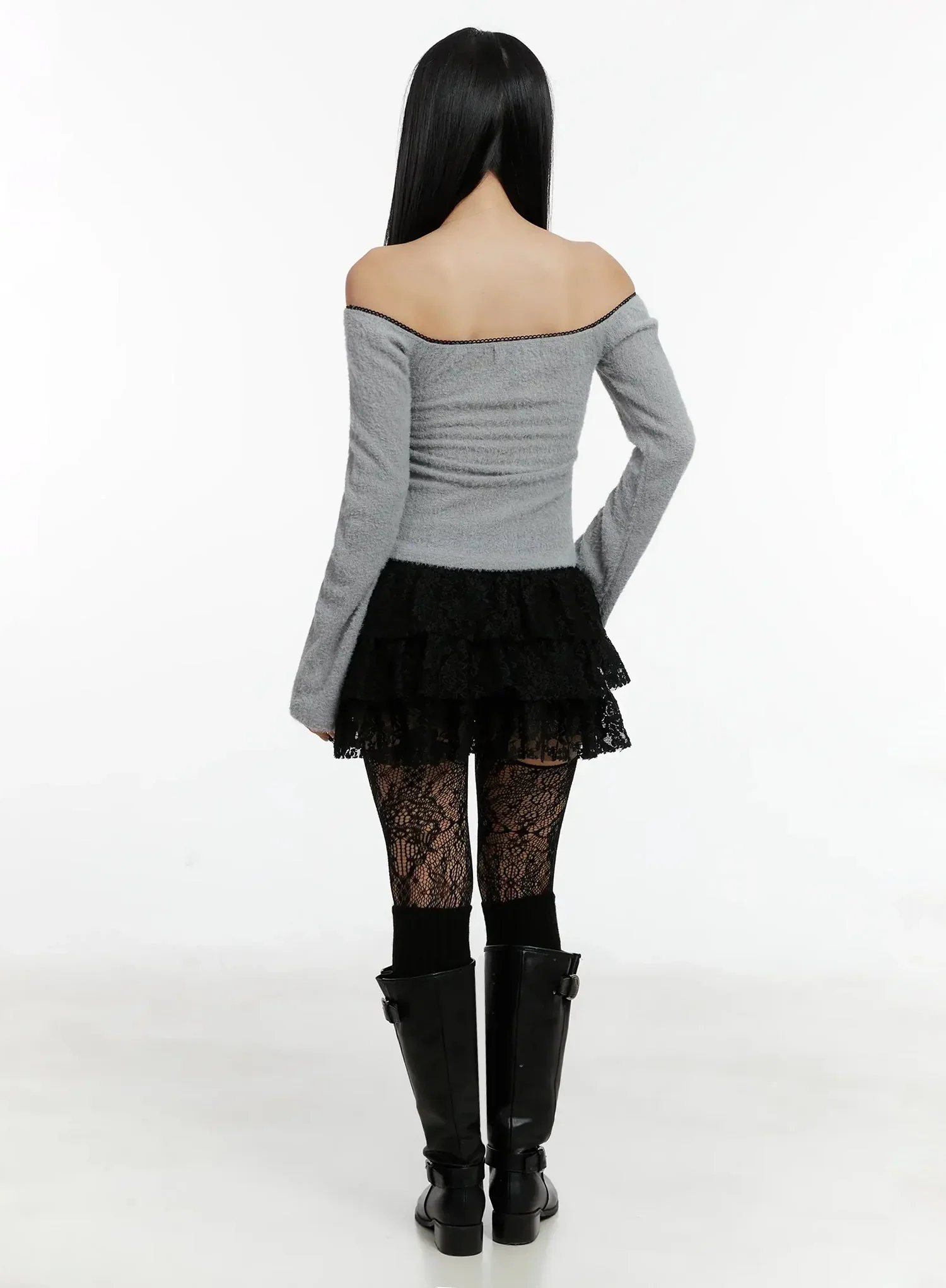 Soft Off-Shoulder Ribbon Top ID525 - Image 12