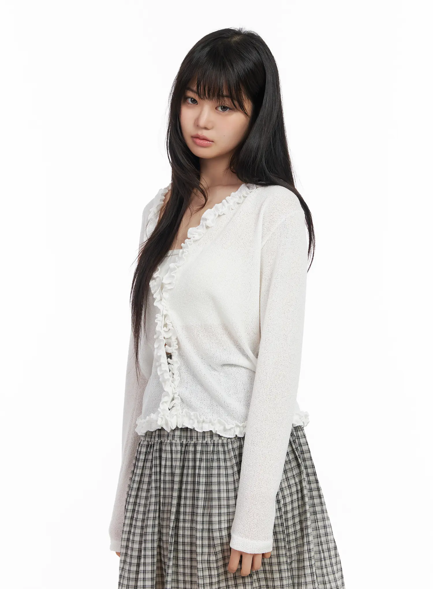 Soft Ruffle Edge Cardigan CM513 - Image 12