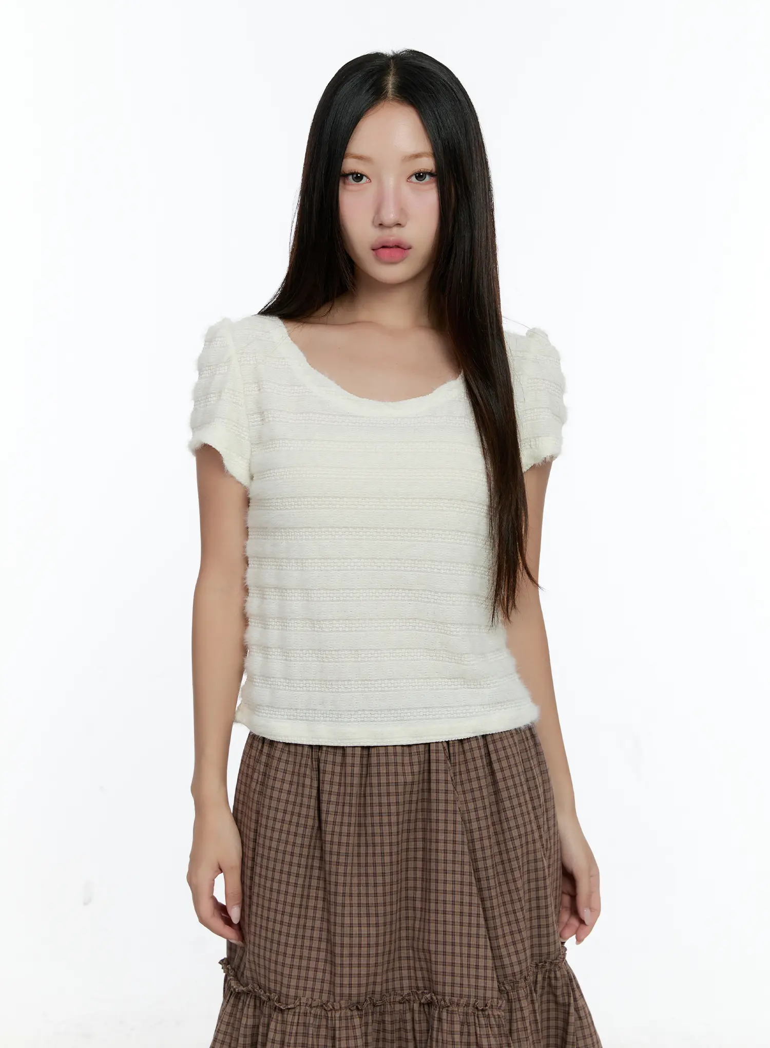 Soft Stripe Puff Sleeve Top CS517 - Image 10