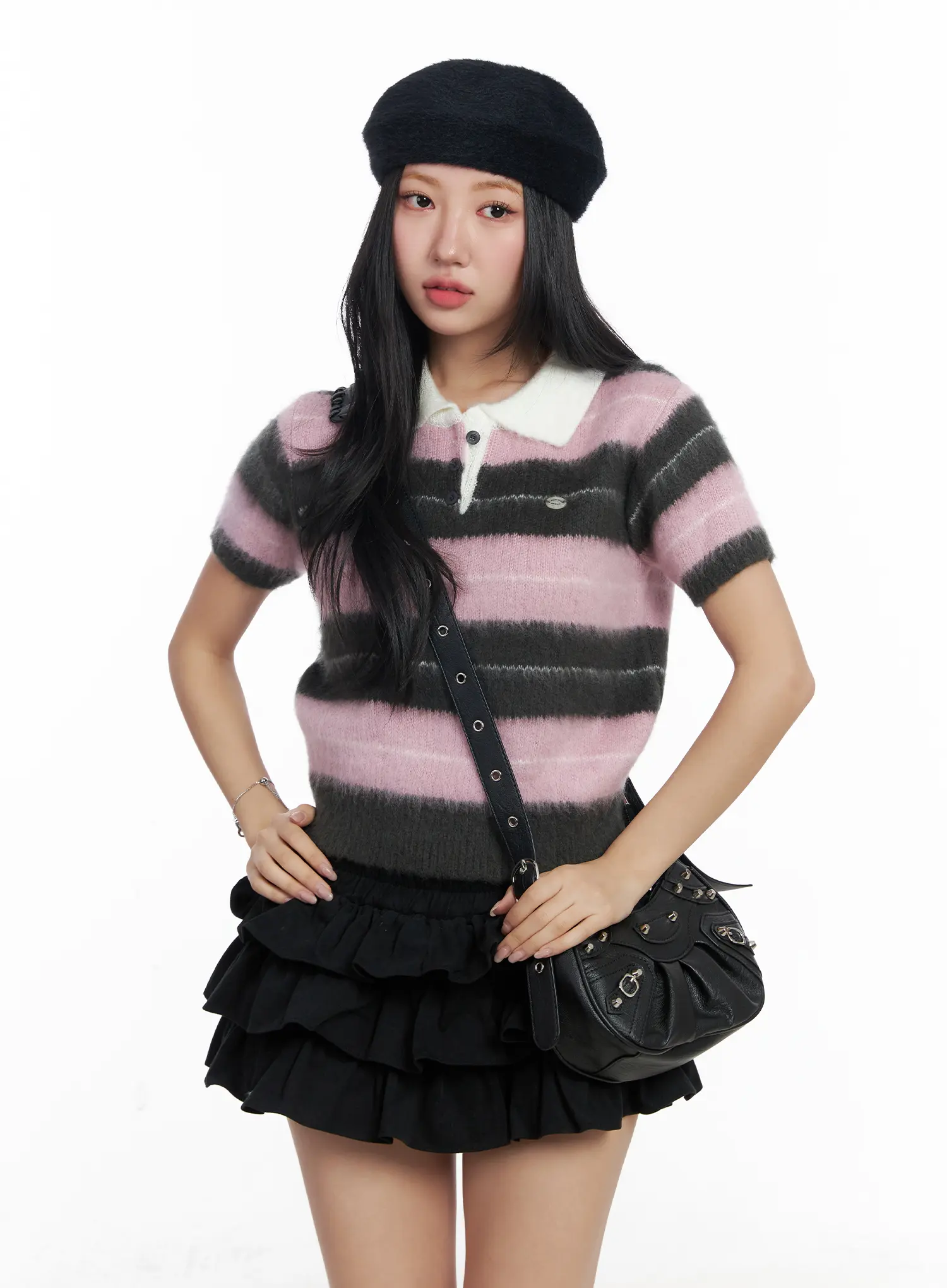 Soft Striped Polo Top CJ514 - Image 2