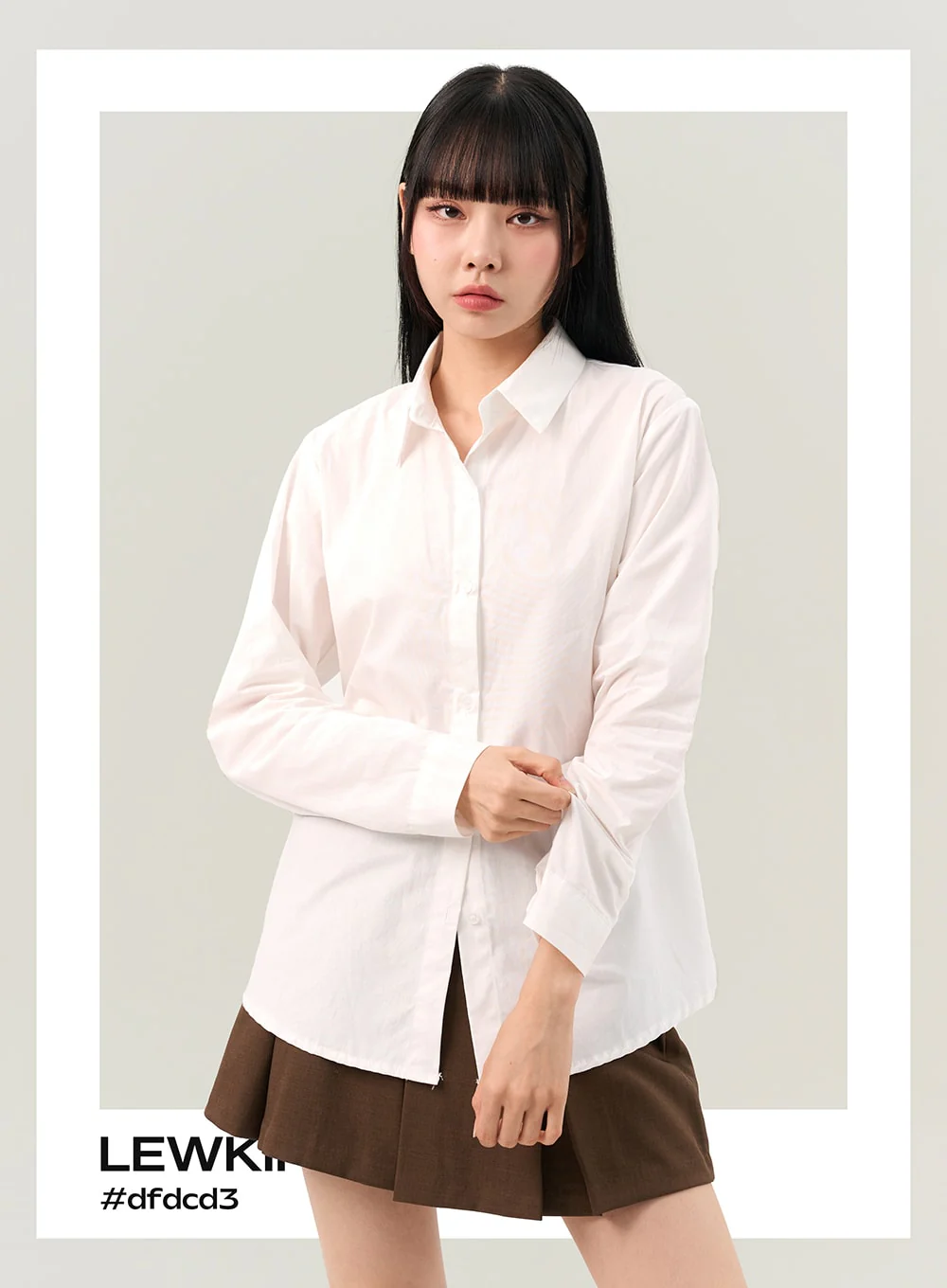 Solid Button Down Collar Shirt IO317 - Image 3