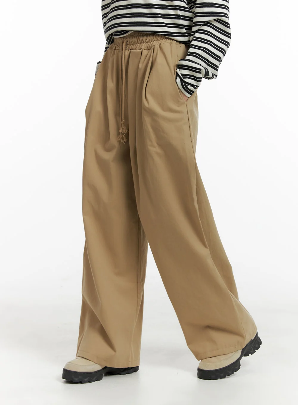 Solid Elastic Waist Trousers CM406 - Image 3
