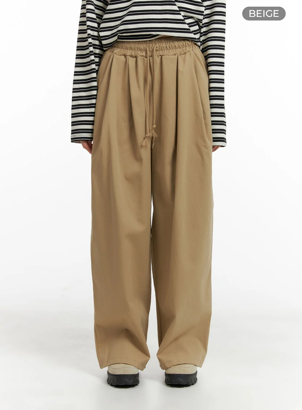Solid Elastic Waist Trousers CM406 - Image 6