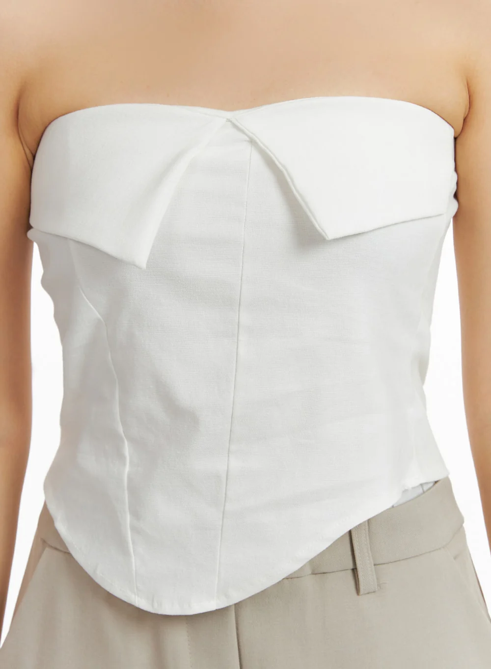 Solid Fold Over Tube Top IM414 - Image 3