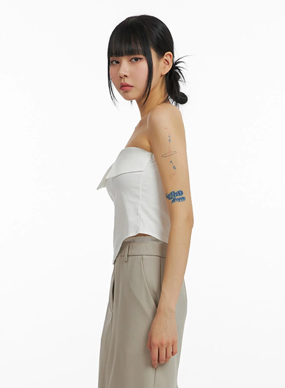 Solid Fold Over Tube Top IM414 - Image 7