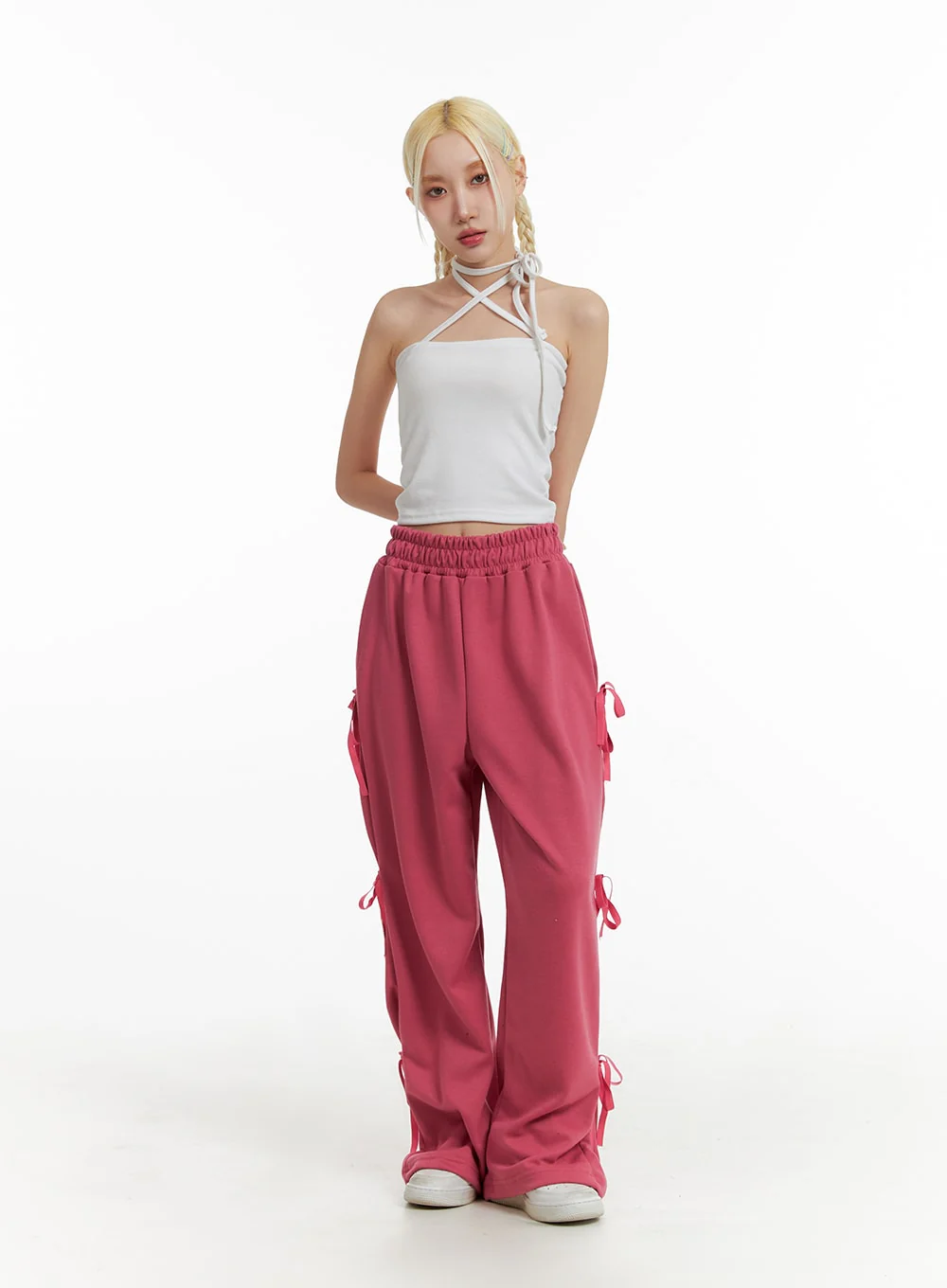 Solid Halter Bowknot Cami Top IF408 - Image 5