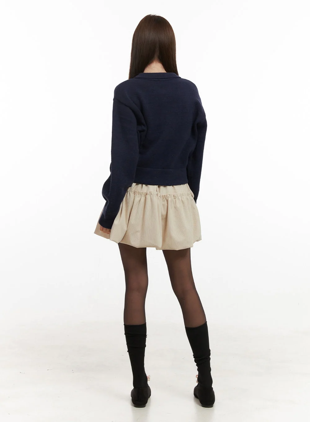 Solid Knit Buttoned Sweater OD418 - Image 4