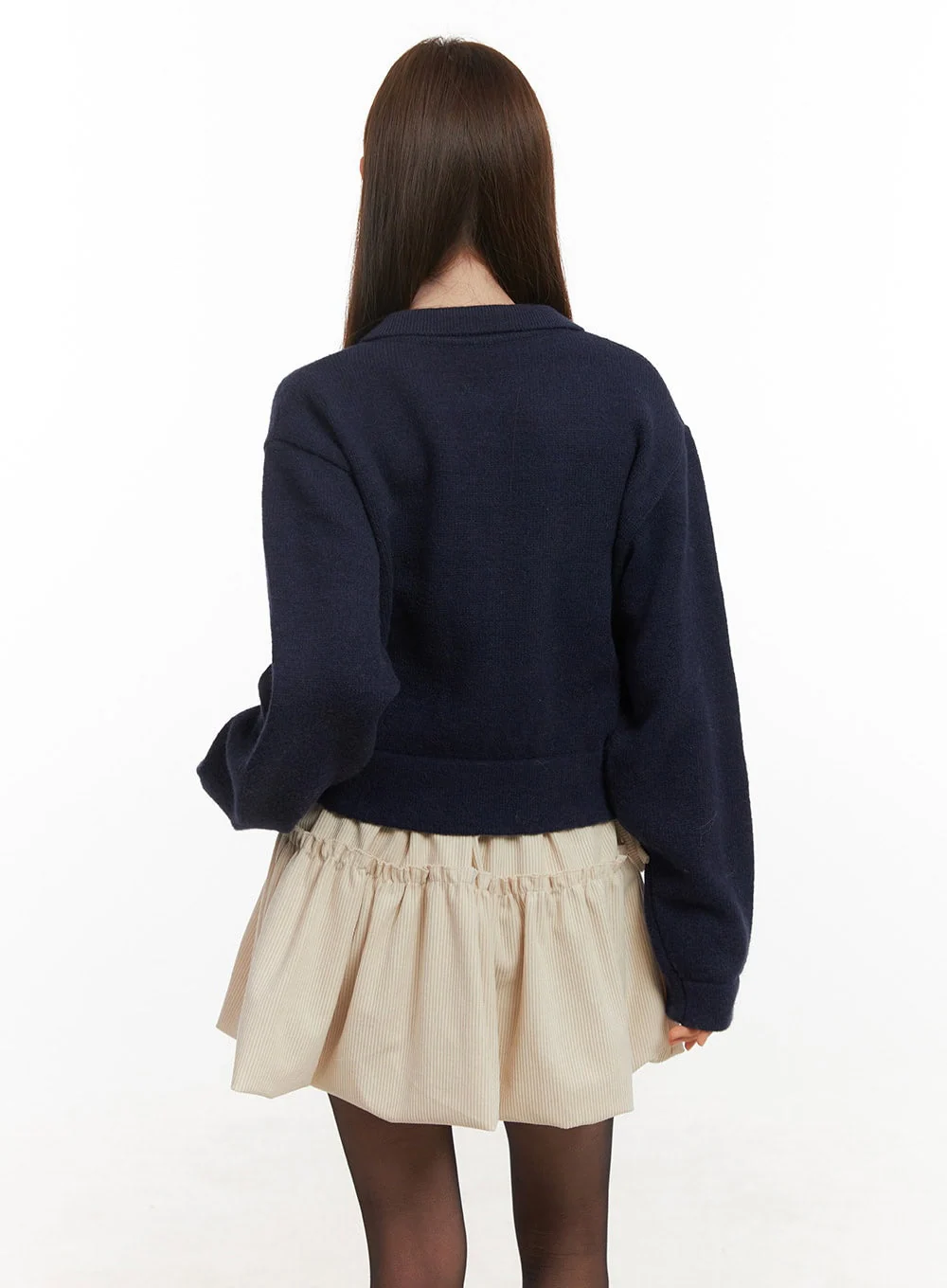 Solid Knit Buttoned Sweater OD418 - Image 7