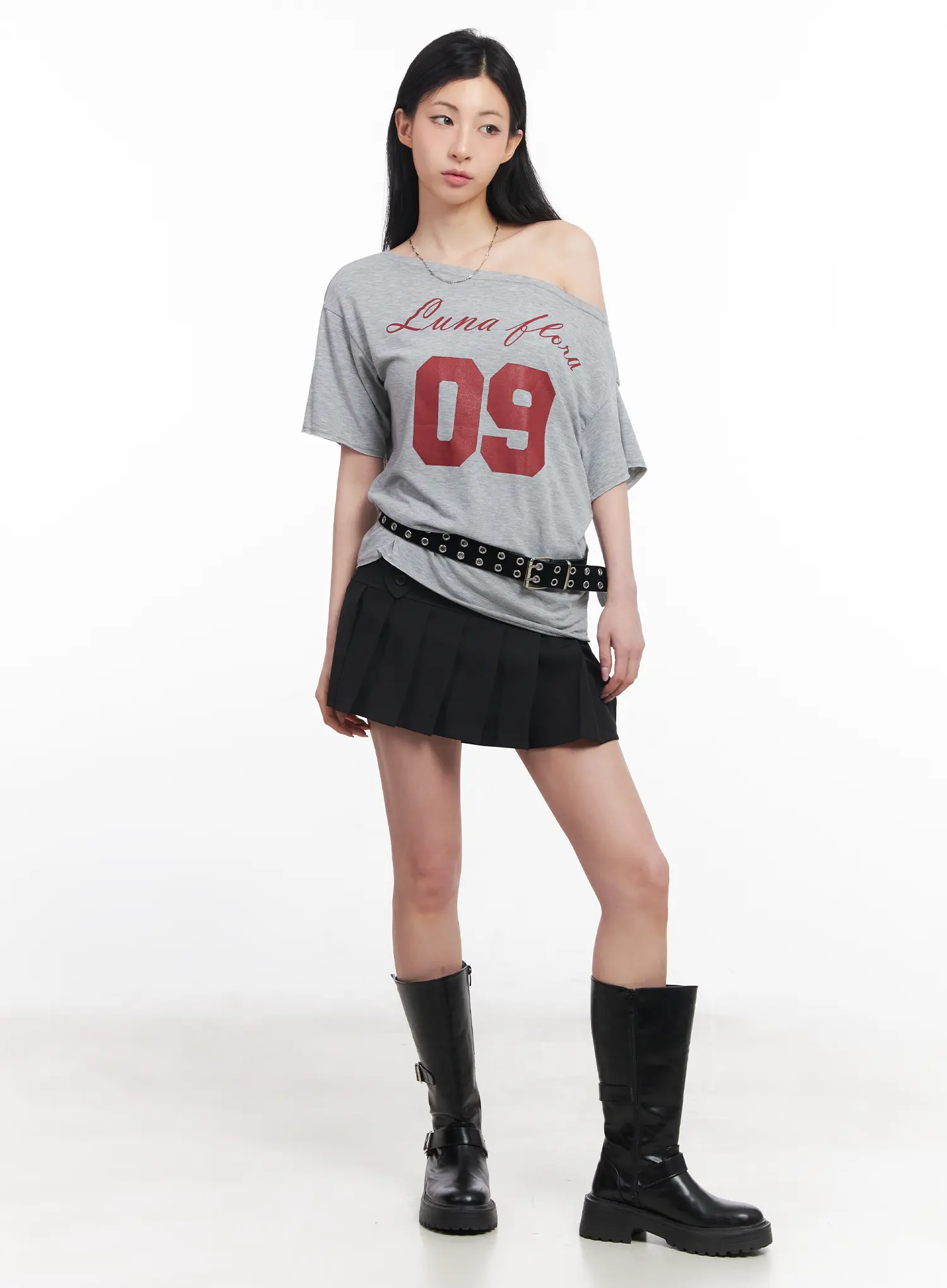 Solid Pleated Mini Skirt CU511 - Image 2