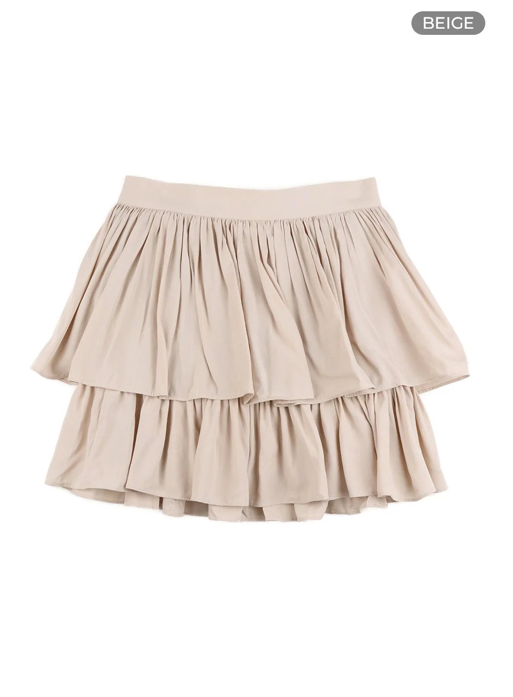 Solid Ruched Ruffle Hem Mini Skirt OY421 - Image 9