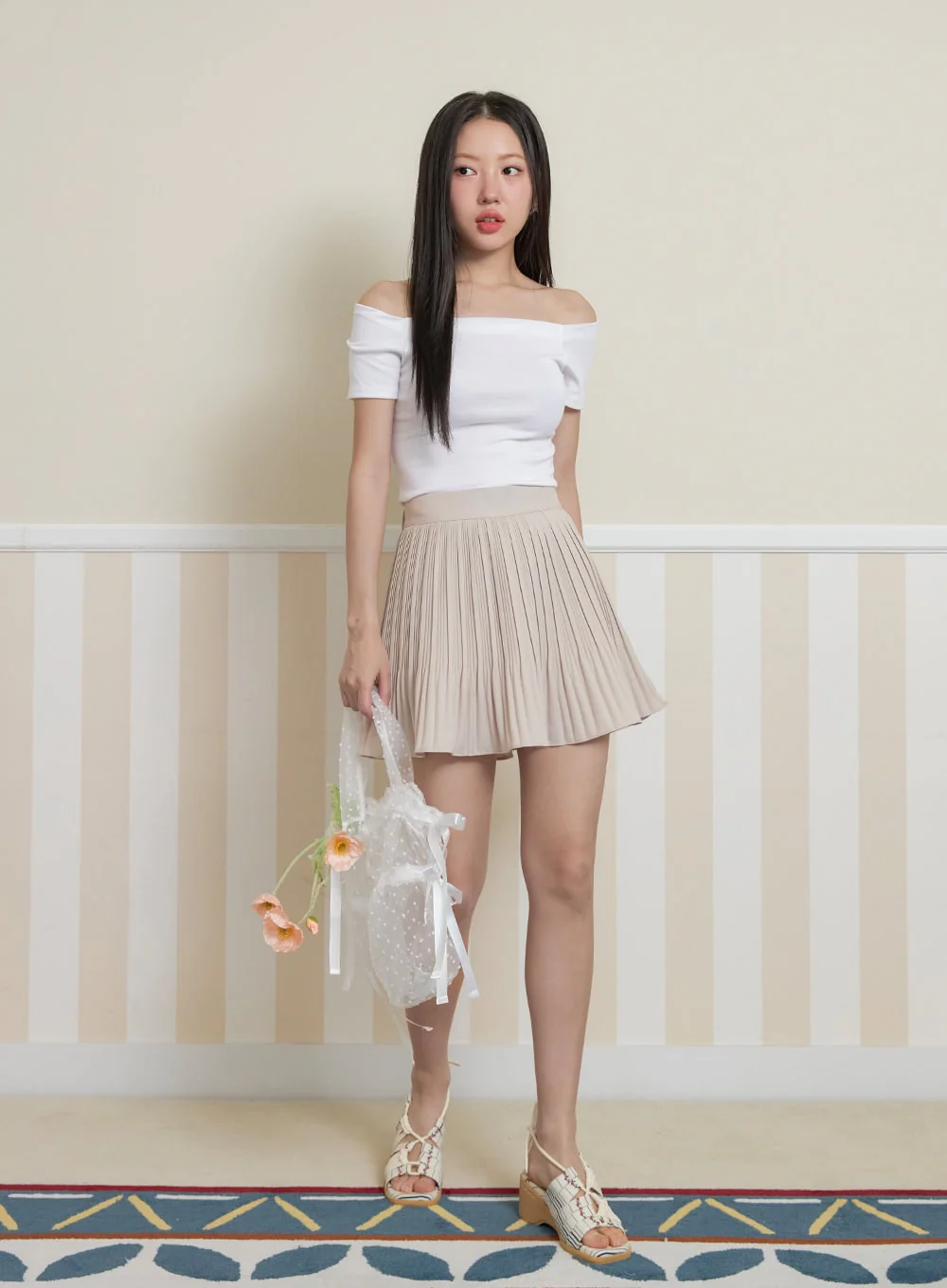 Solid Ruffle Hem Mini Skirt OY427 - Image 5