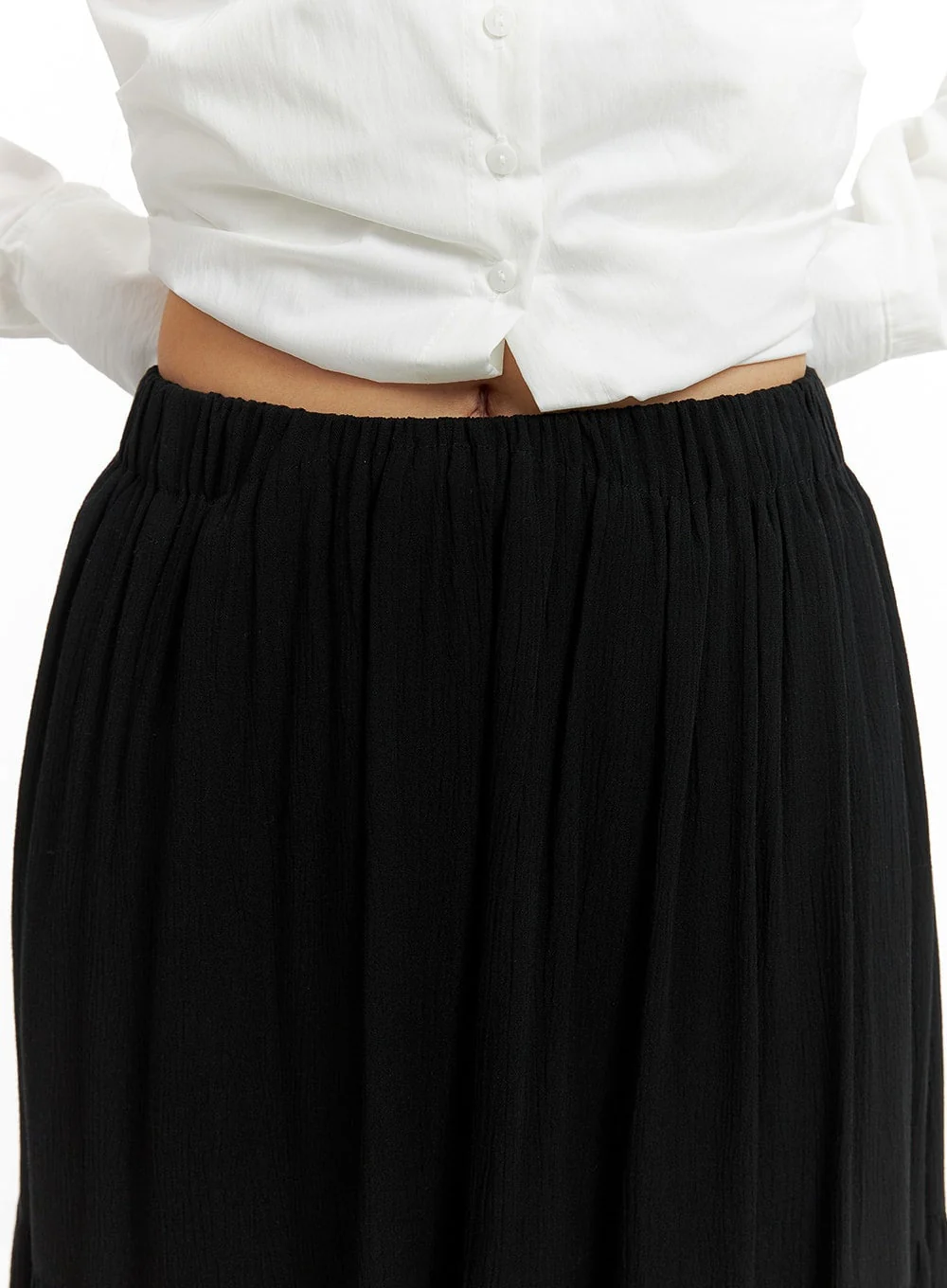Solid Ruffle Maxi Skirt CM421 - Image 4