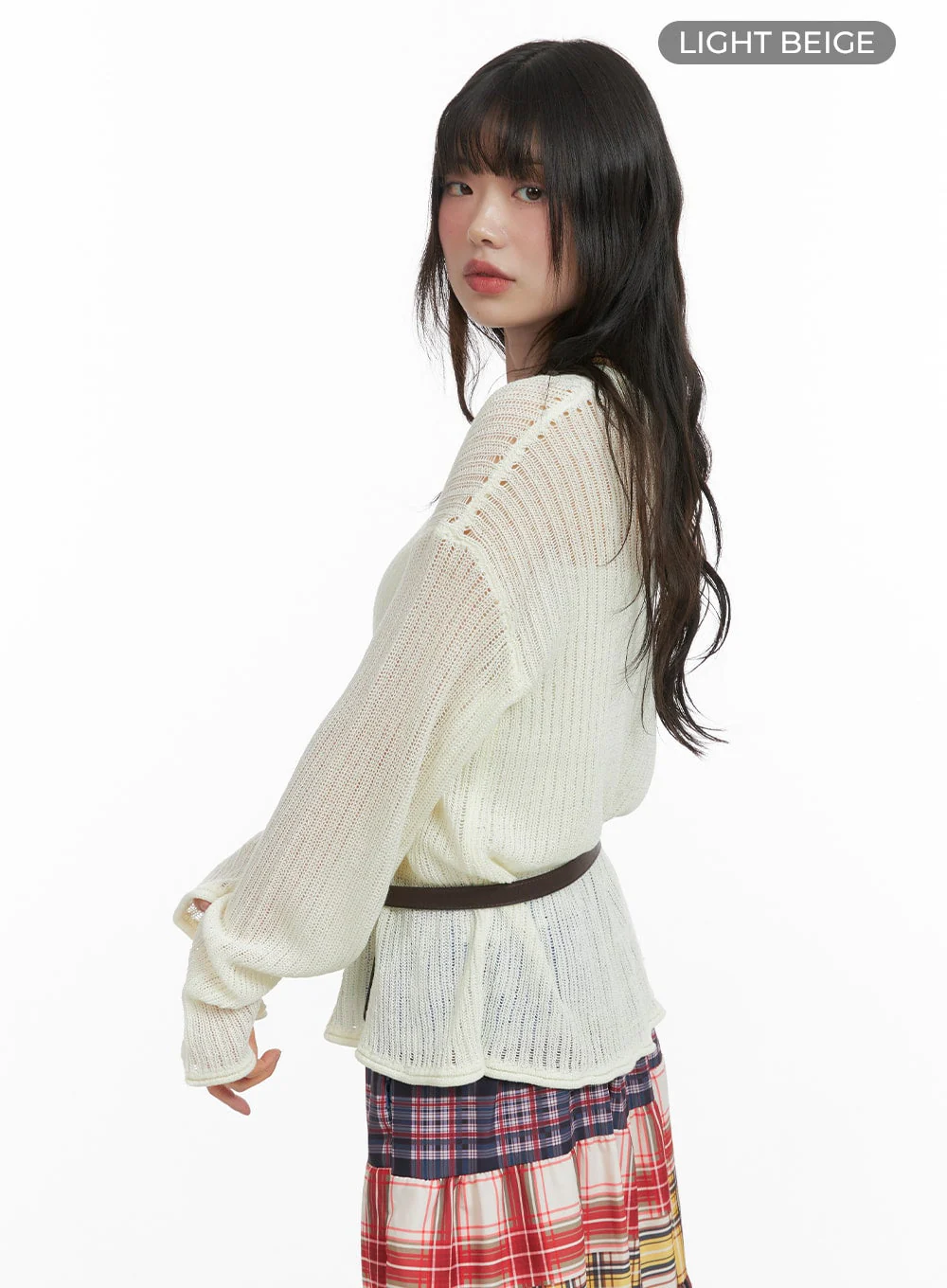 Solid Sheer Knitted Long Sleeve CA411 - Image 7