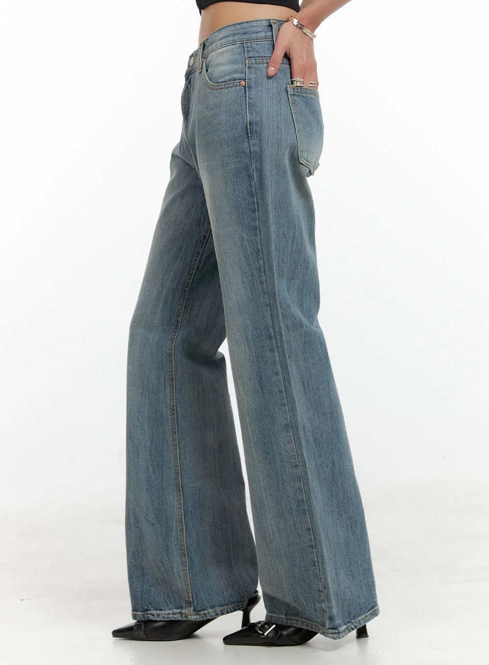 Solid Straight Jeans CL405 - Image 5