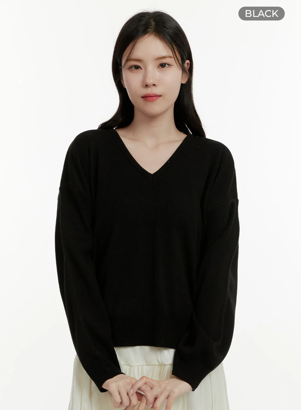 Solid V-Neck Sweater OA405 - Image 8