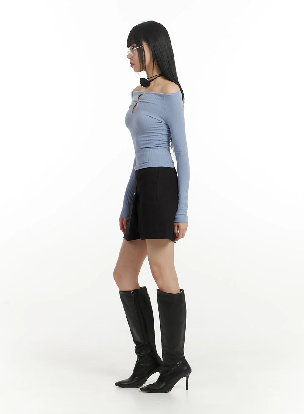 Solid Wrap Cotton Mini Skirt IM406 - Image 7