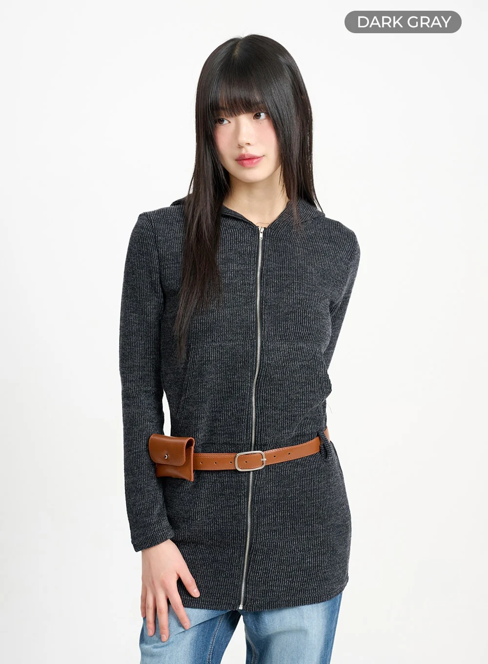 Solid Zipper Long Sleeve Hoodie CM415 - Image 8