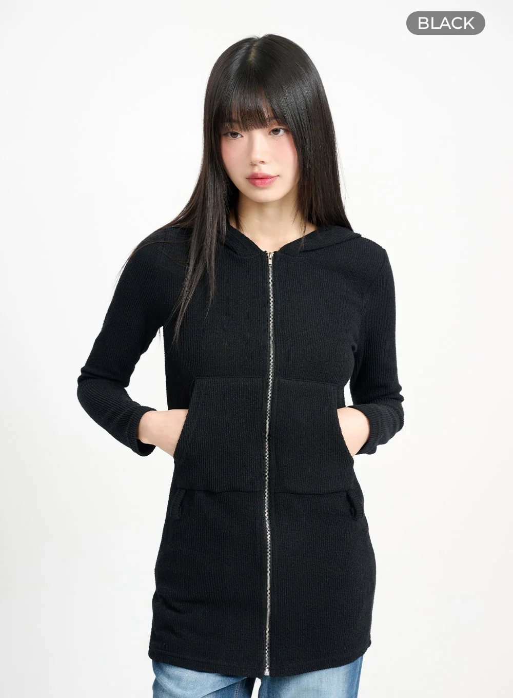 Solid Zipper Long Sleeve Hoodie CM415 - Image 9