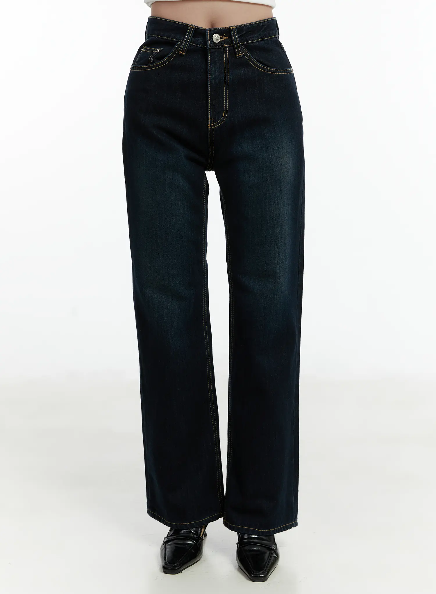 Soraya Fleece-Lined Washed High-Waist Jeans CD523 - Image 2
