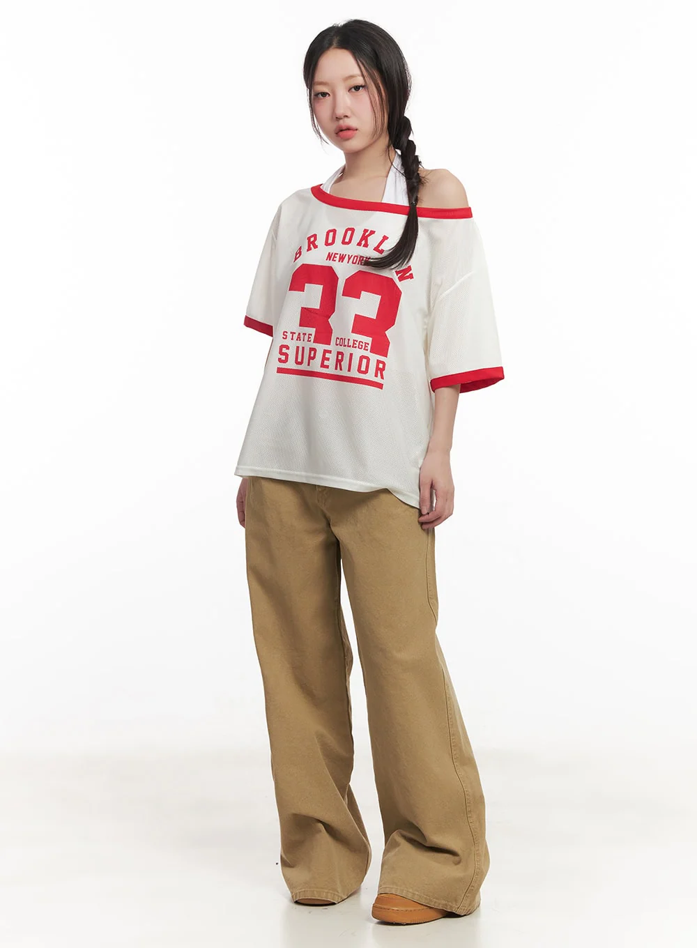 Sporty Mesh Off-Shoulder Top CA530 - Image 5