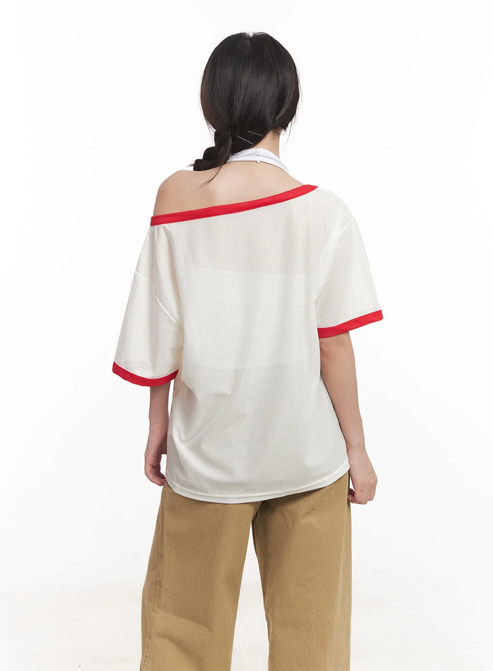 Sporty Mesh Off-Shoulder Top CA530 - Image 7