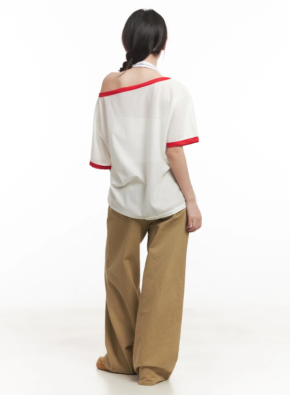 Sporty Mesh Off-Shoulder Top CA530 - Image 8