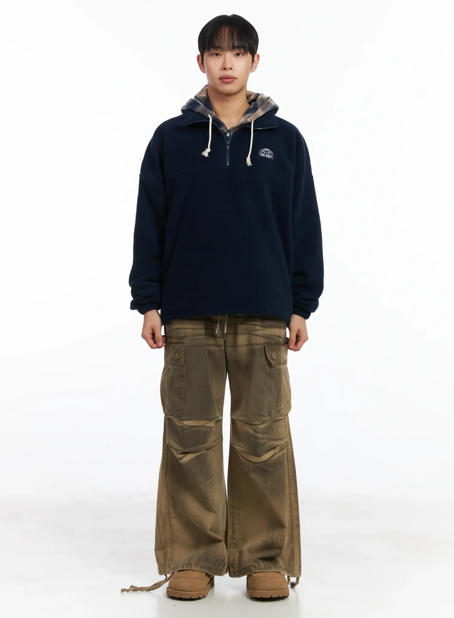 Spray Washed String Cargo Pants ID515 - Image 4