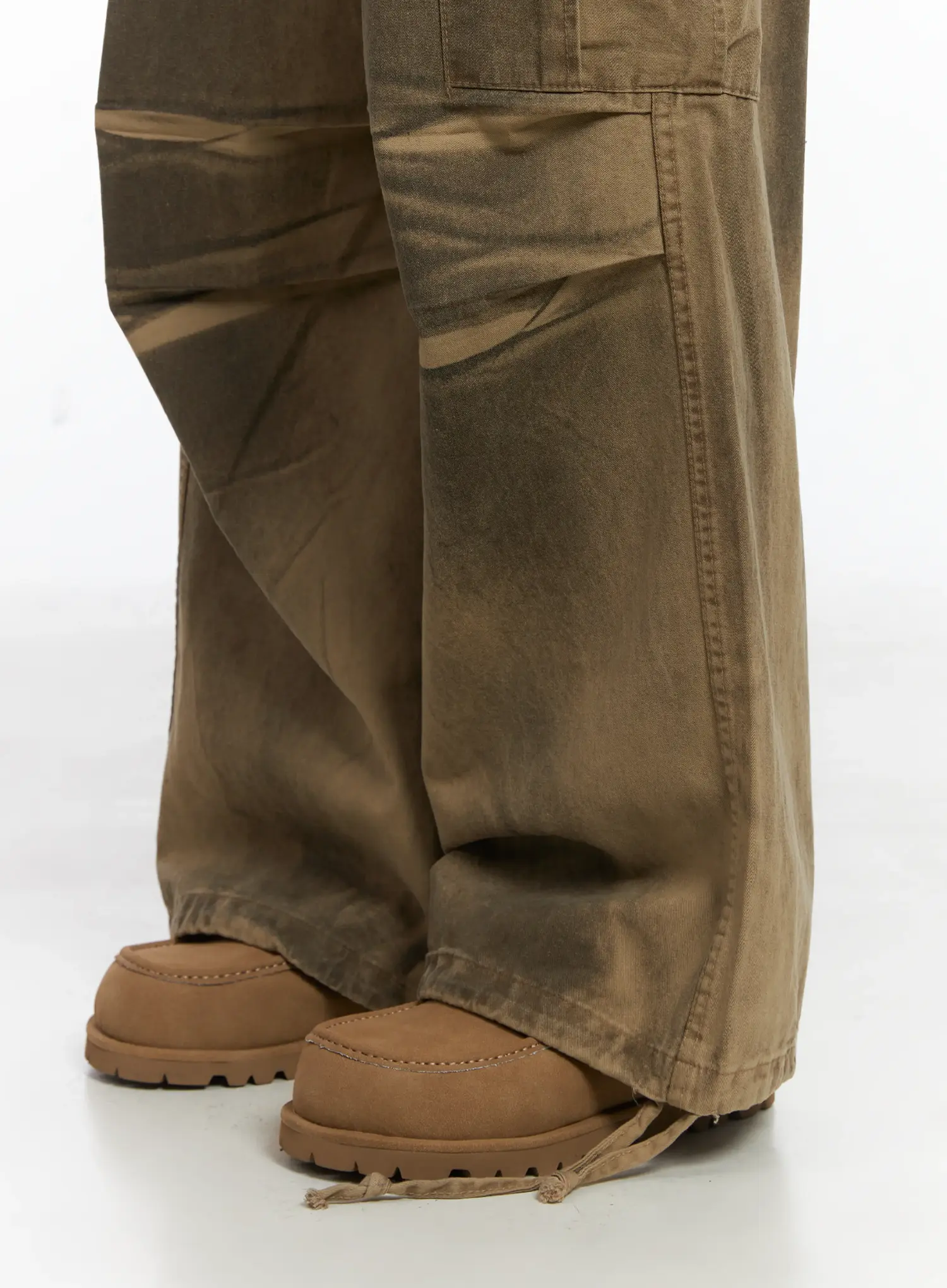 Spray Washed String Cargo Pants ID515 - Image 7