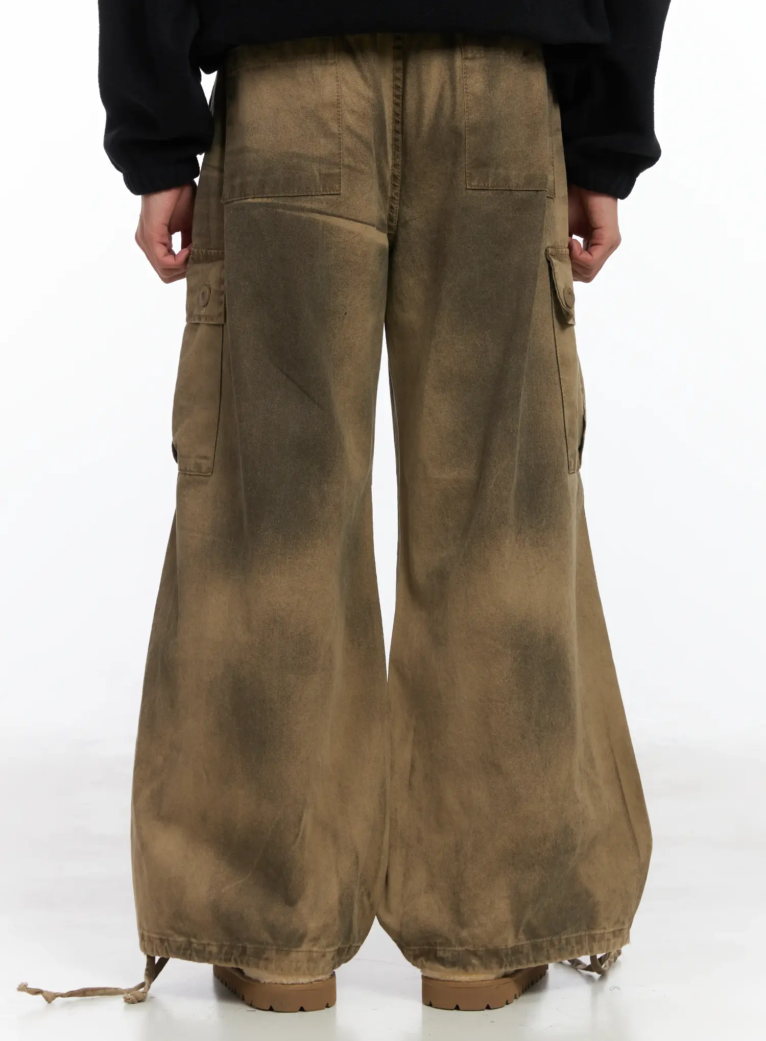 Spray Washed String Cargo Pants ID515 - Image 8