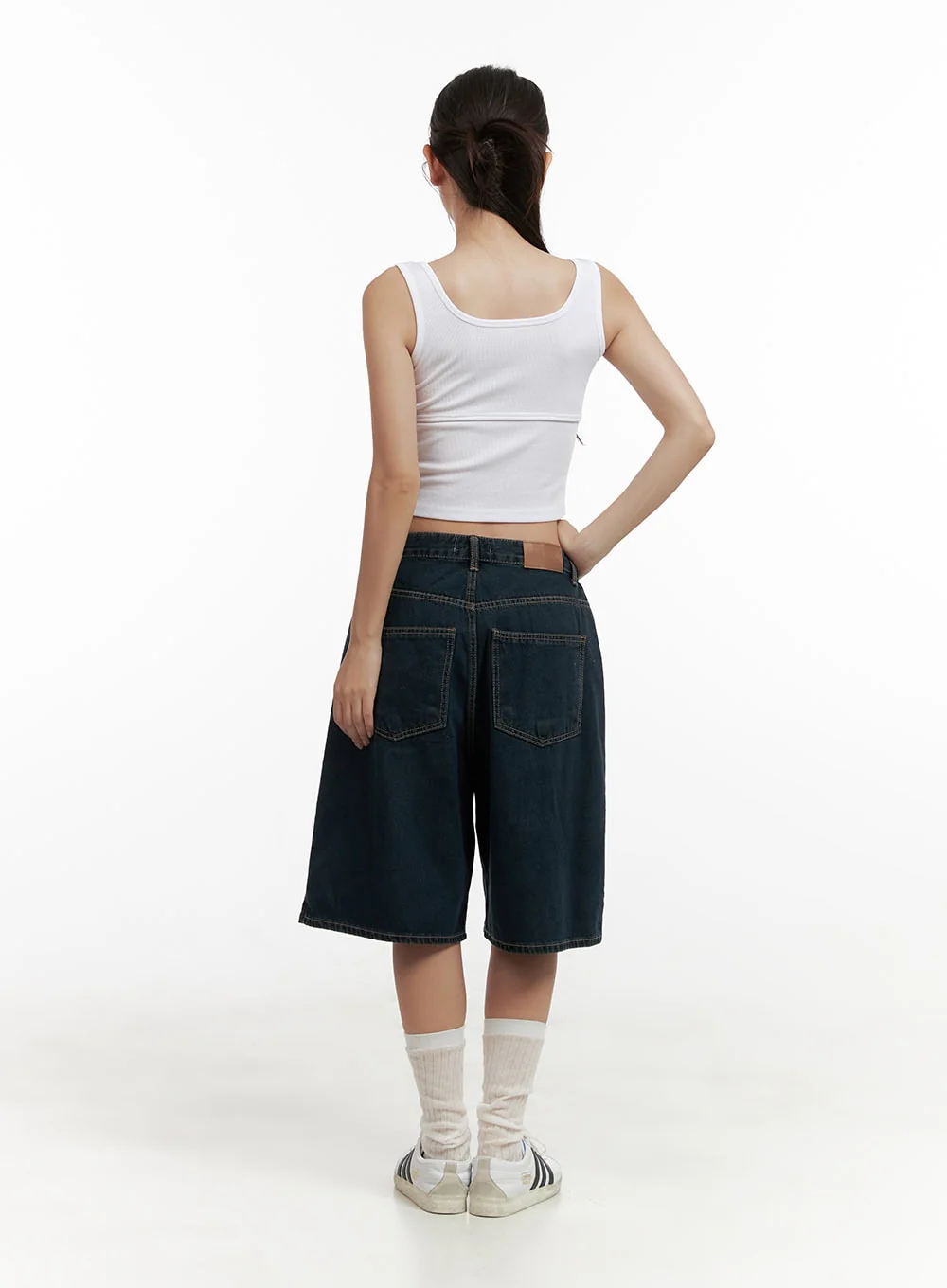 Square Neck Buttoned Crop Tank Top CL431 - Image 4