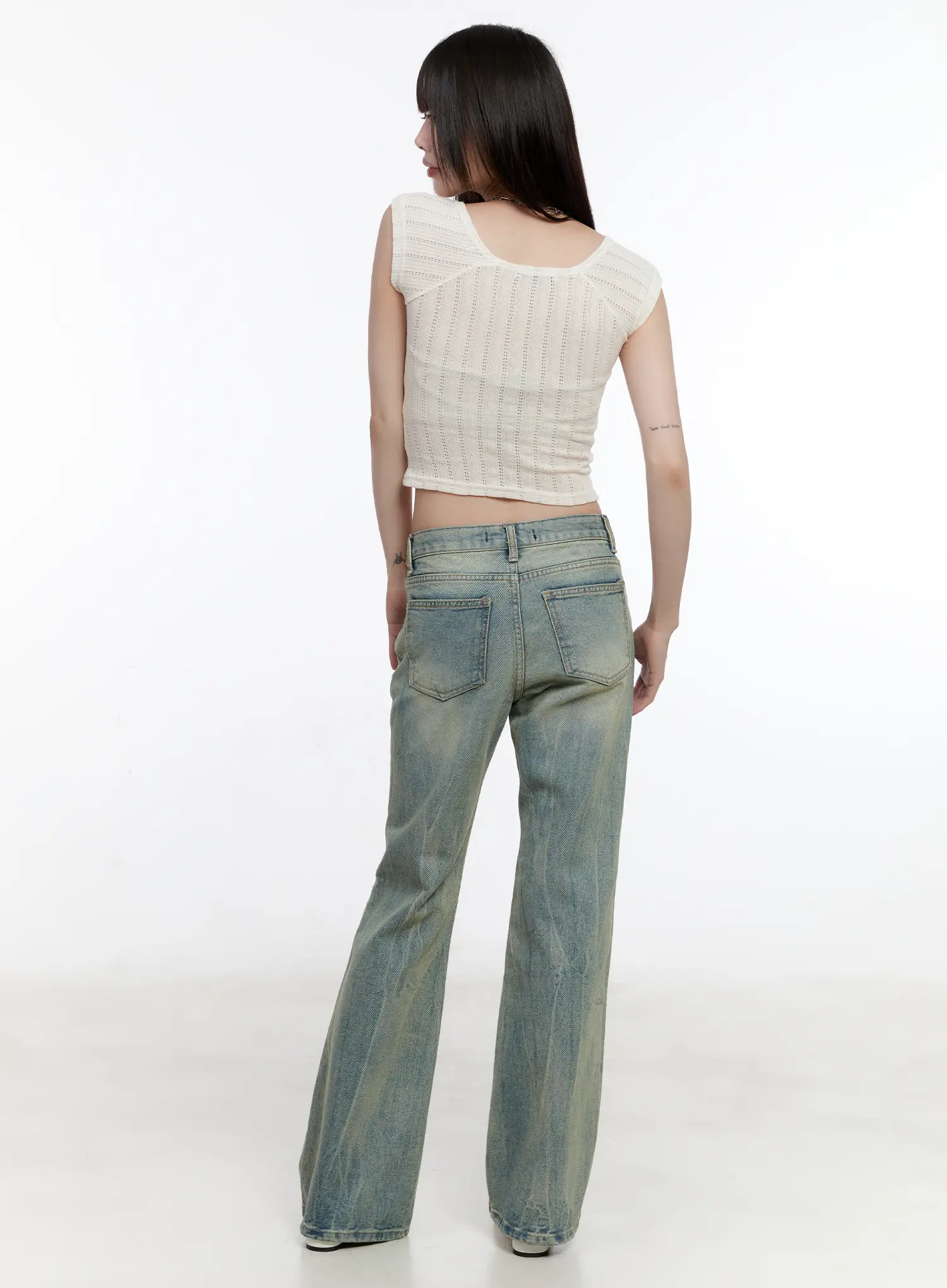 Square-Neck Cap-Sleeve Crop Top CL504 - Image 9