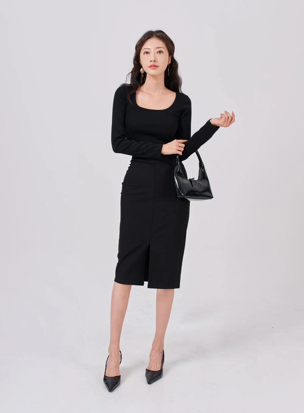 Square Neck Crop Long Sleeve T-Shirt IS05 - Image 6