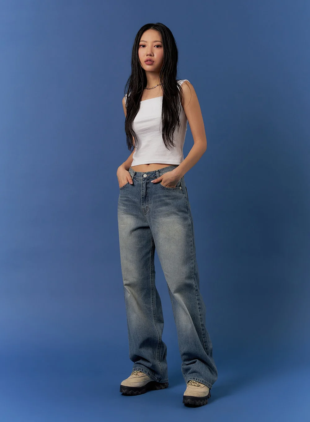 Square Neck Cropped Tank Top CJ425 - Image 3