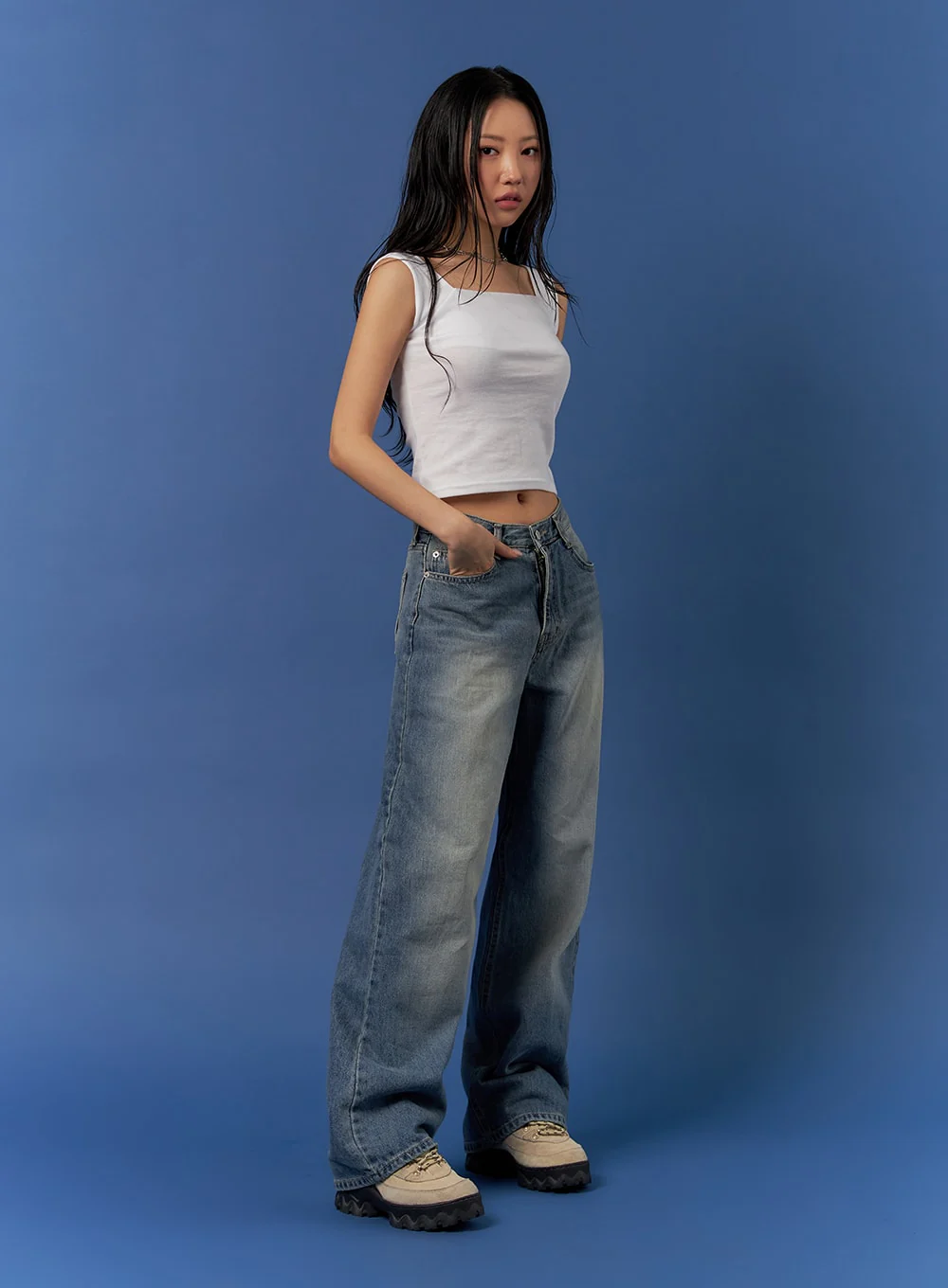 Square Neck Cropped Tank Top CJ425 - Image 7