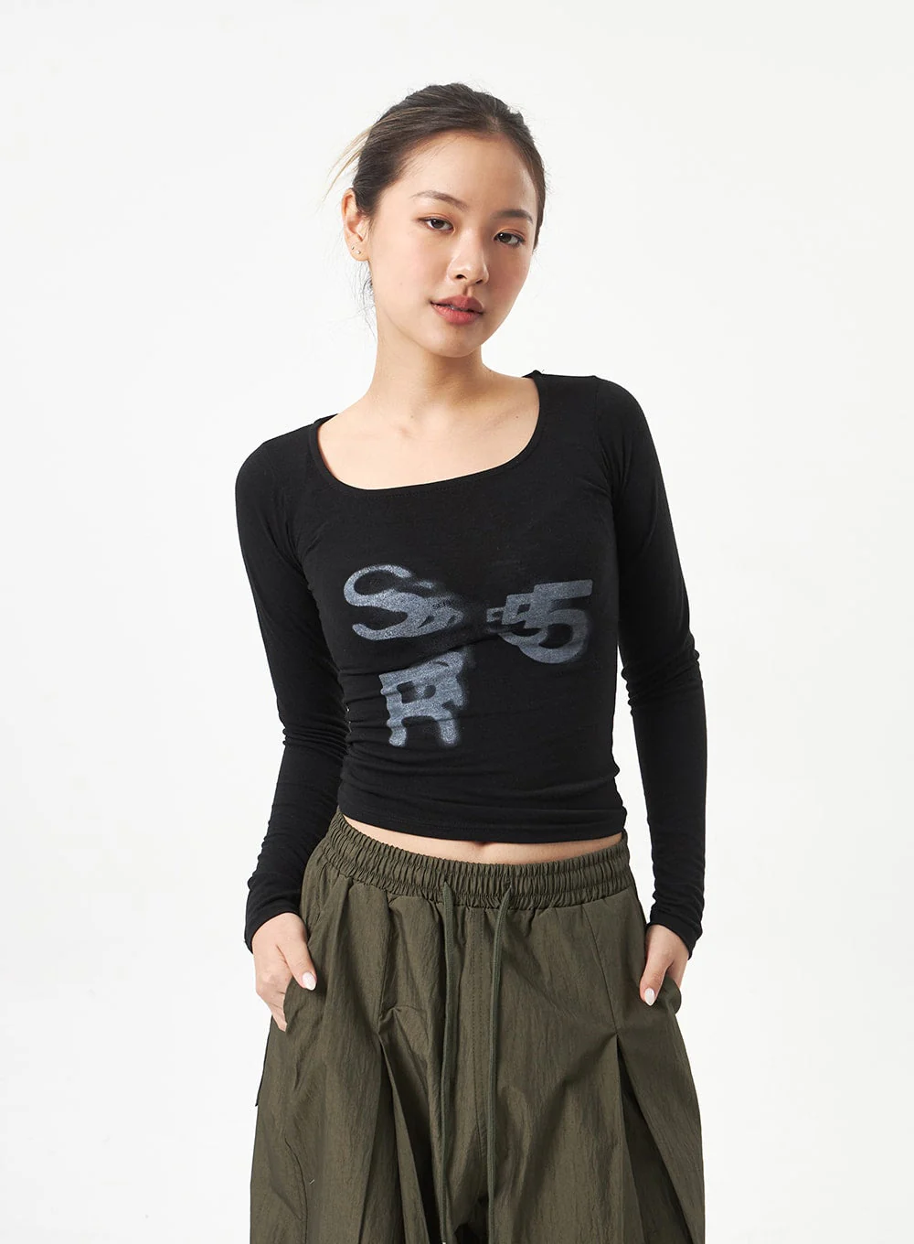 Square Neck Cropped Top CA318 - Image 9