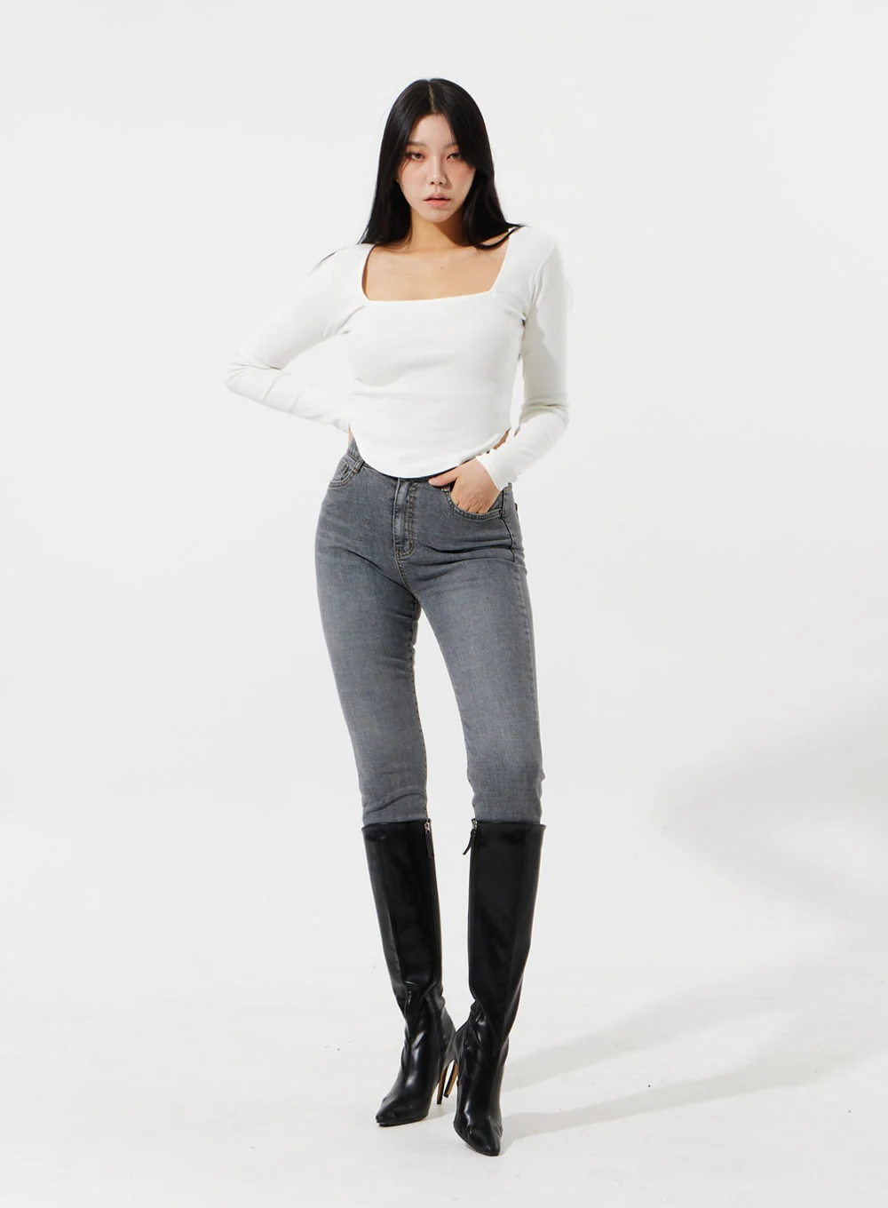 Square Neck Cropped Top IM307 - Image 3