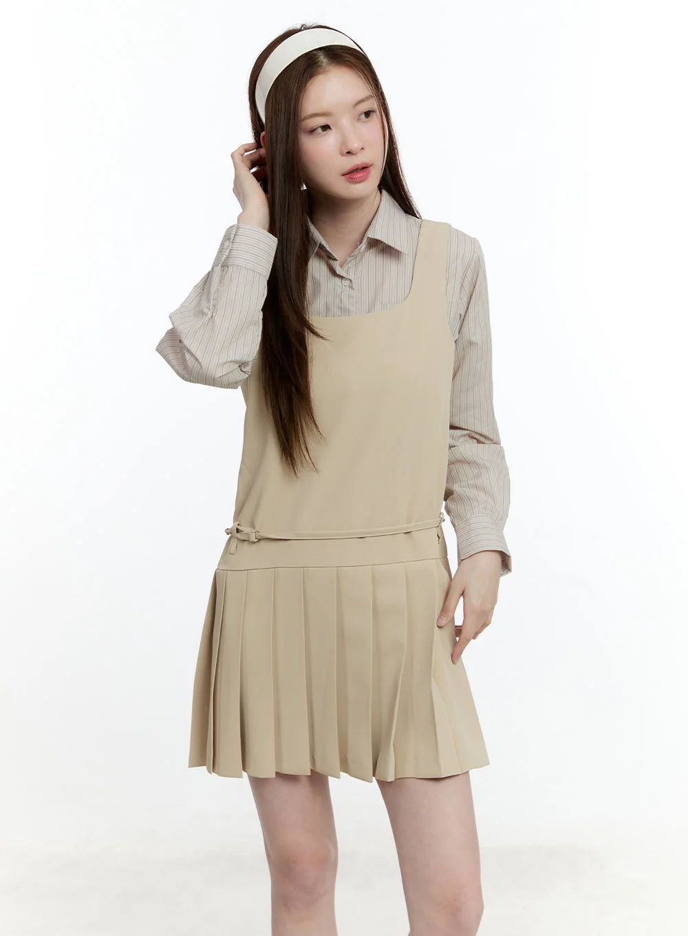 Square Neck Pleated Mini Dress CM521 - Image 8