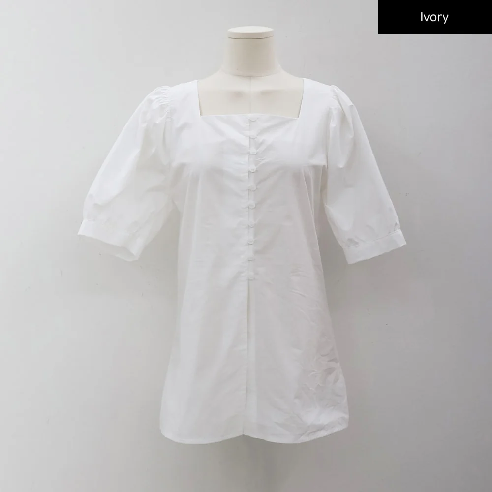 Square Neck Short Sleeve Blouse CY27 - Image 11