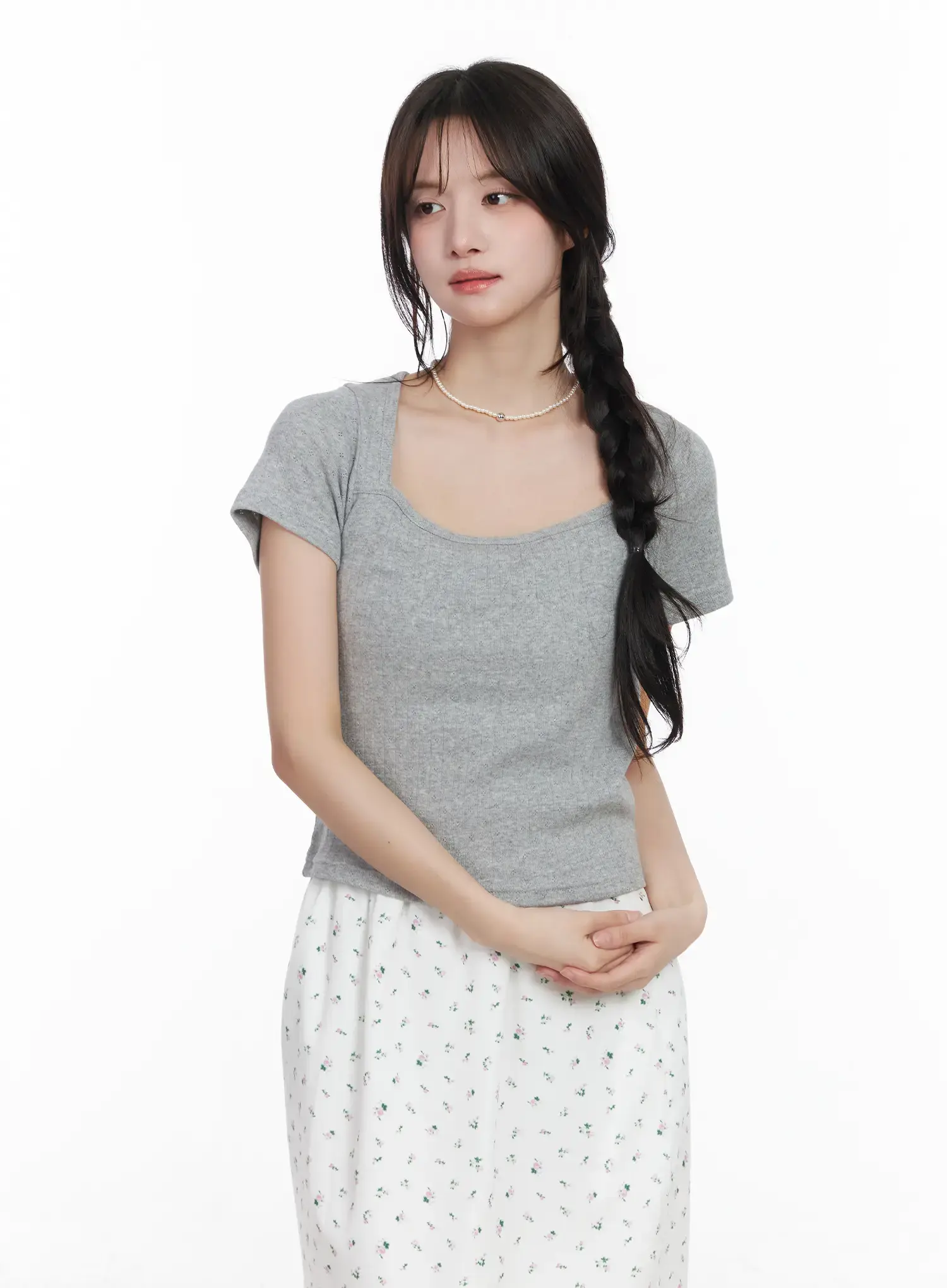 Square Neck Short Sleeve Tee CM527 - Image 2