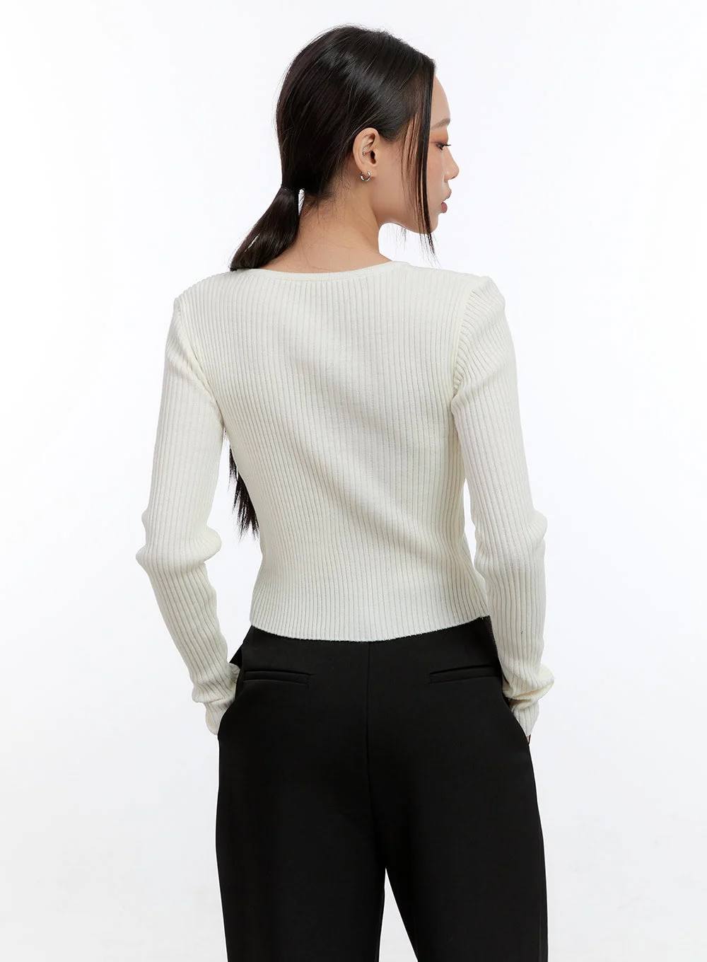 Square-Neck Solid Crop Top CN401 - Image 7