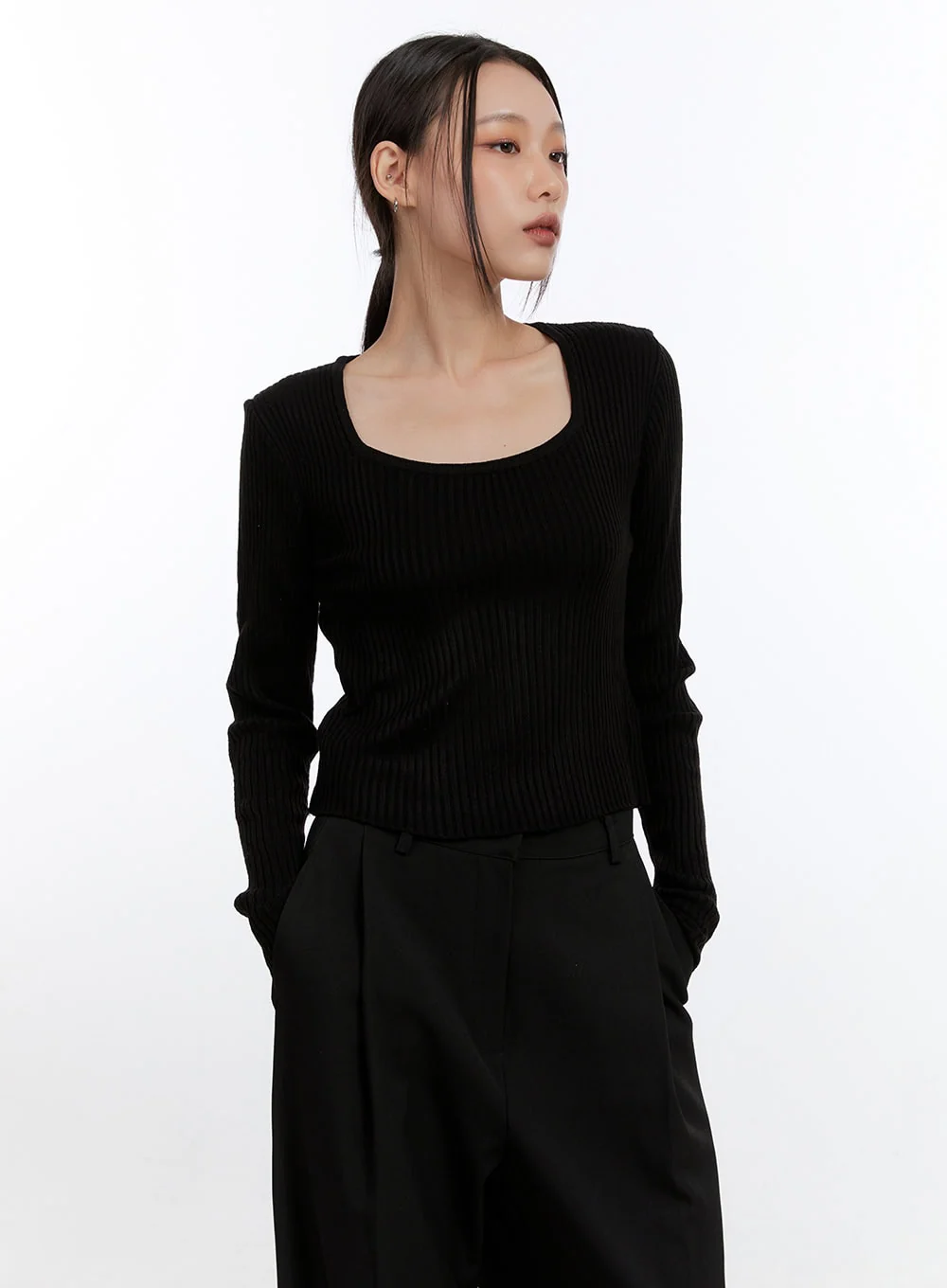 Square-Neck Solid Crop Top CN401 - Image 9