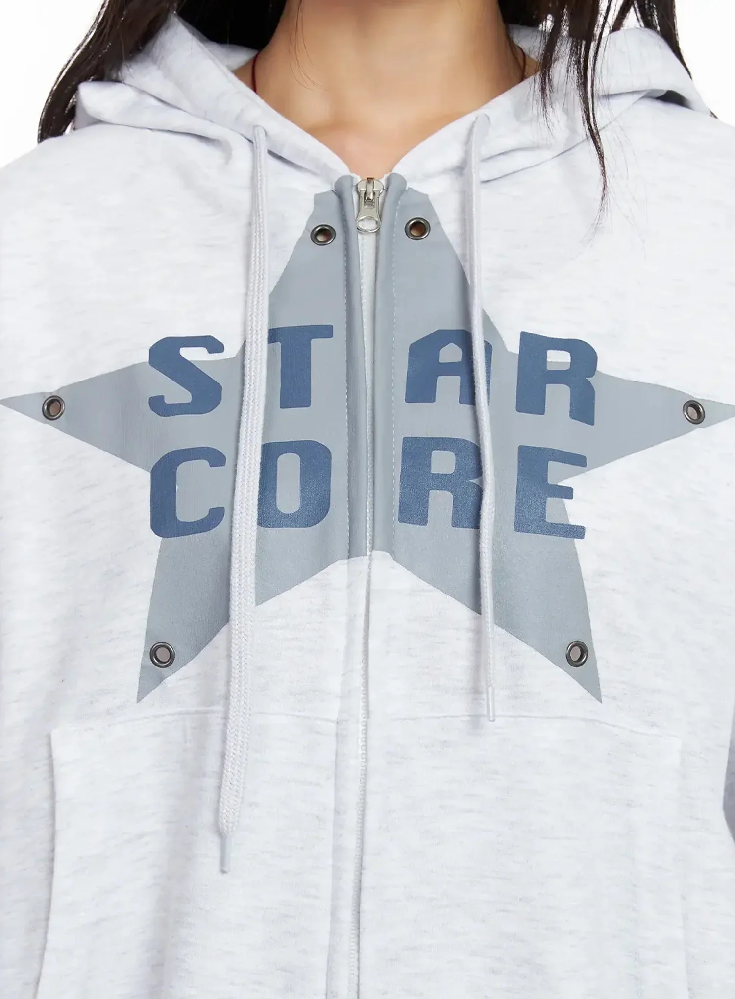 Star Core Eyelet Graphic Hoodie IF505 - Image 4