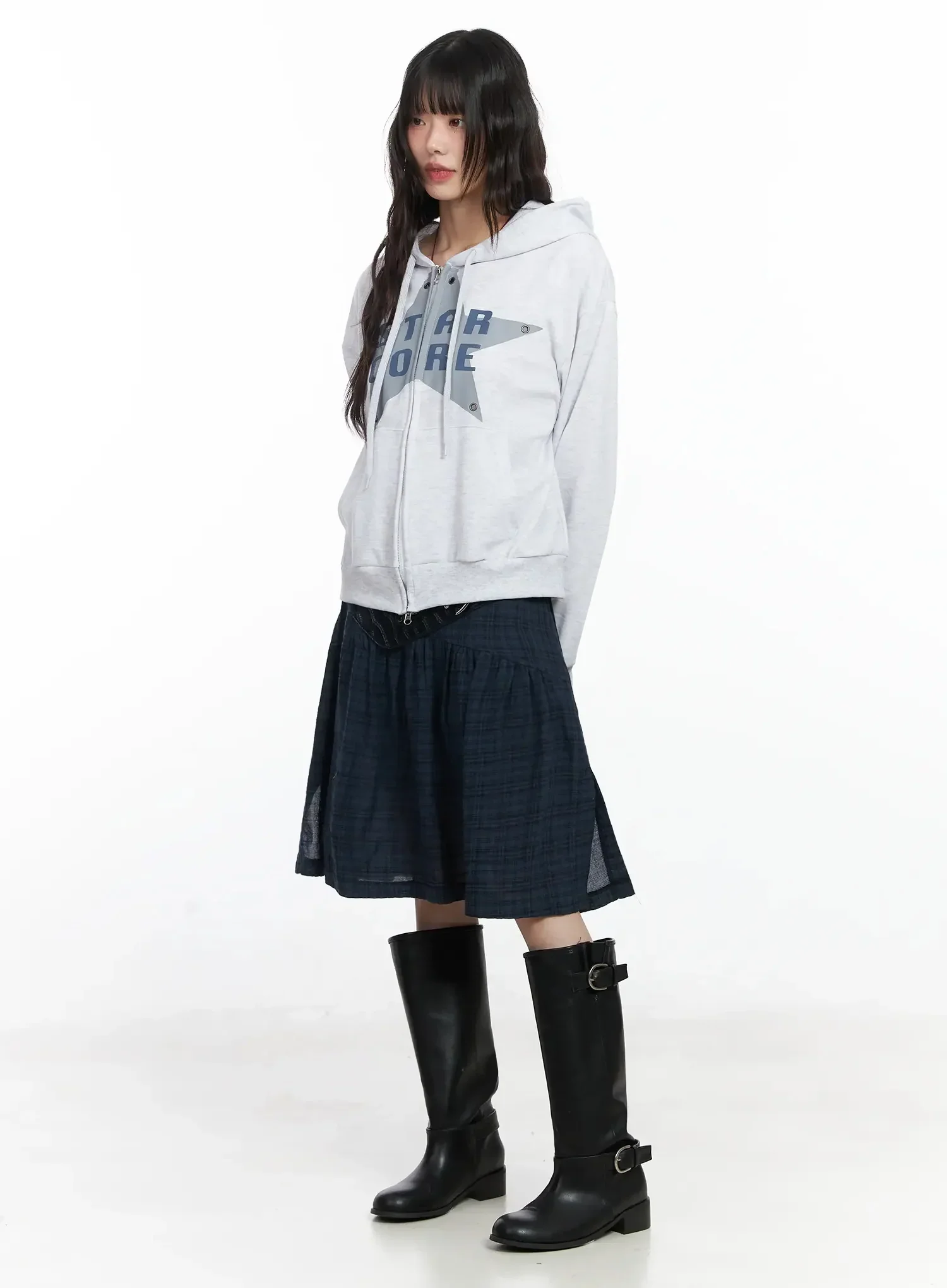Star Core Eyelet Graphic Hoodie IF505 - Image 6