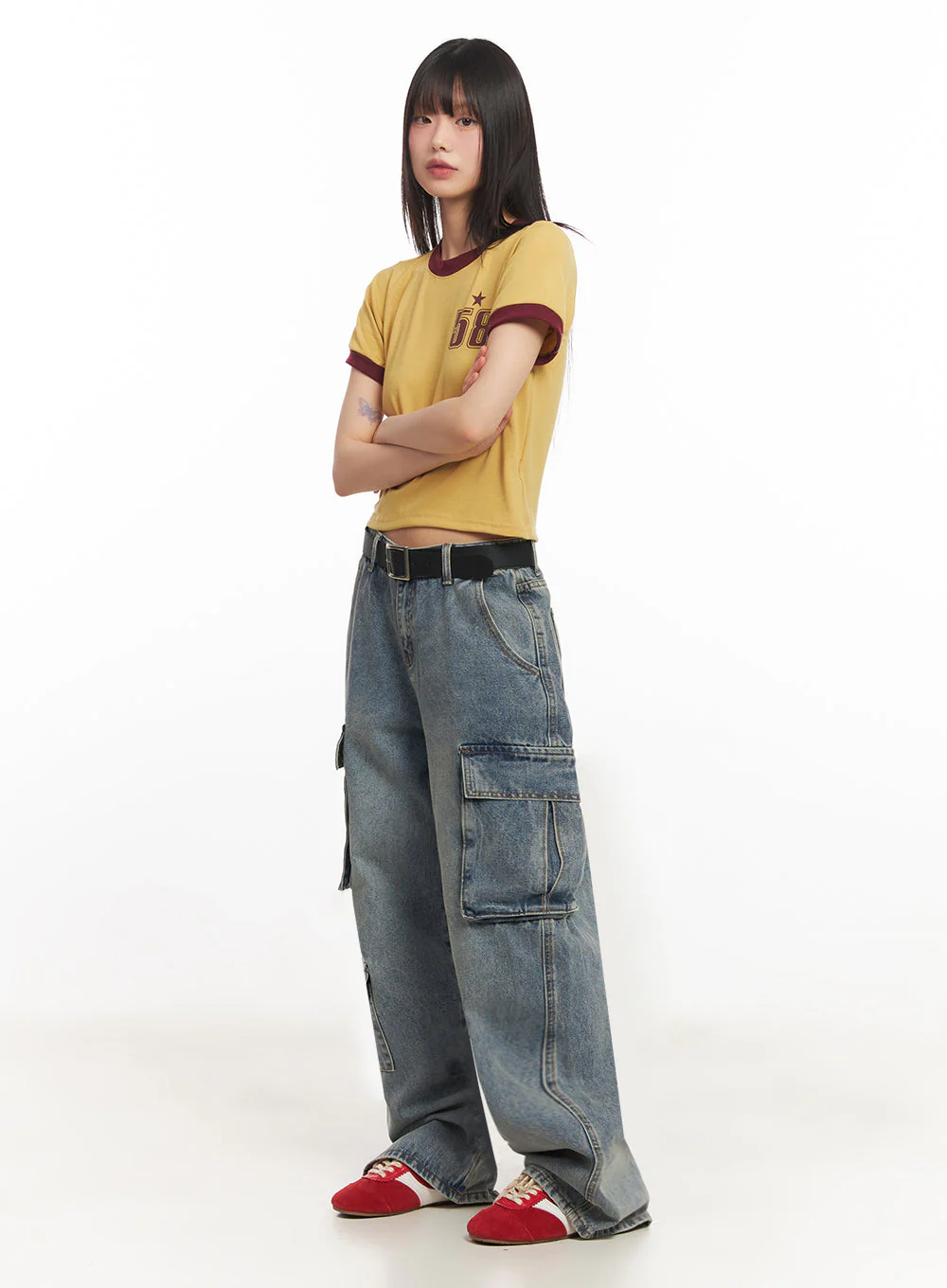 Star Number Graphic Crop Top IY502 - Image 11
