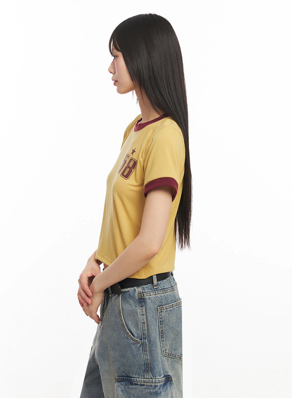 Star Number Graphic Crop Top IY502 - Image 9