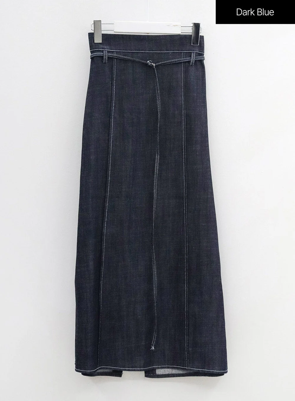Stitch Denim Set-Up Long Skirt with Belt OG23 - Image 14