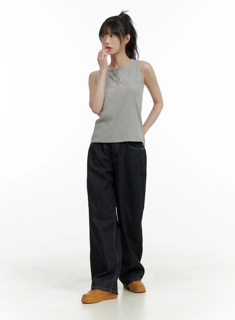 Stitch Detail Baggy Jeans CU410 - Image 2