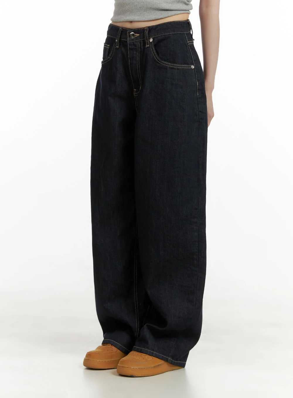 Stitch Detail Baggy Jeans CU410 - Image 3